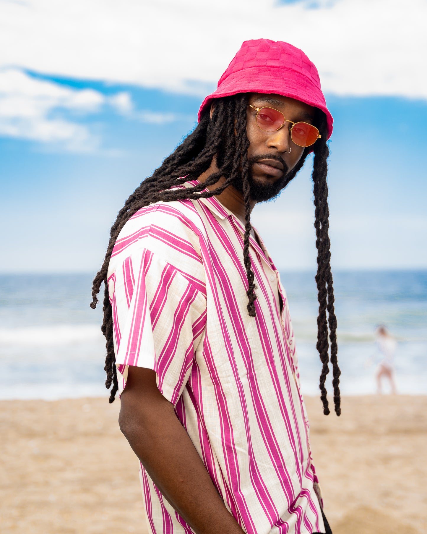 "PINK CHECKERED" BUCKET HAT