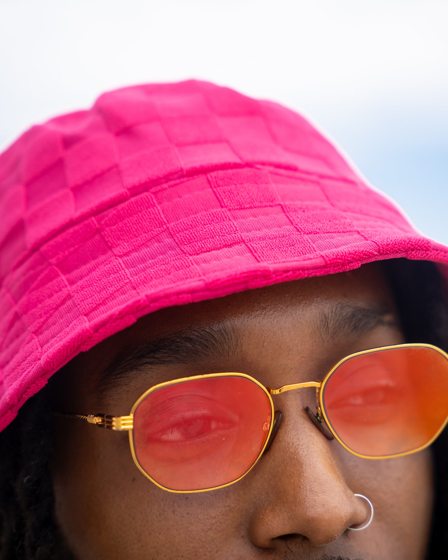 "PINK CHECKERED" BUCKET HAT