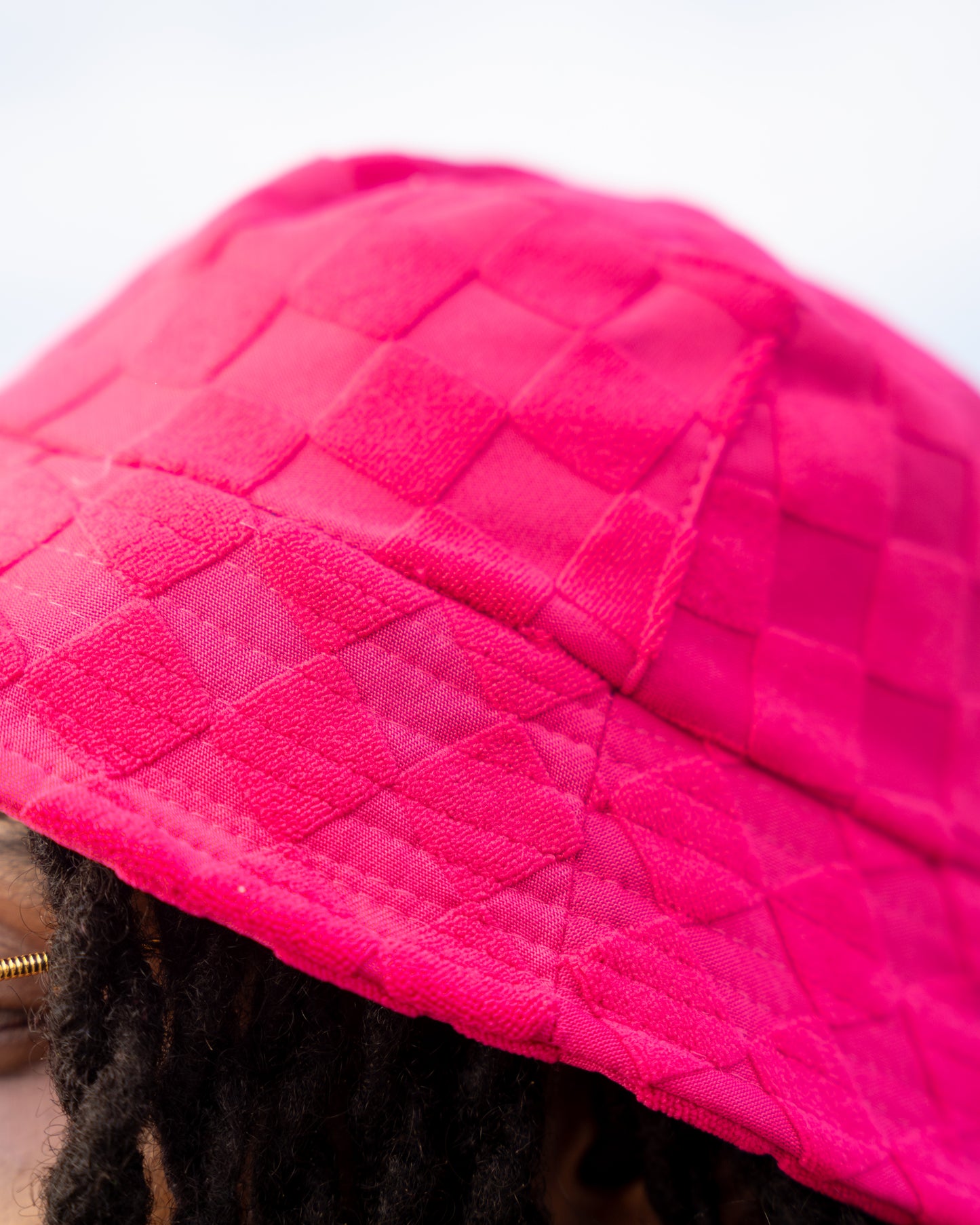 "PINK CHECKERED" BUCKET HAT