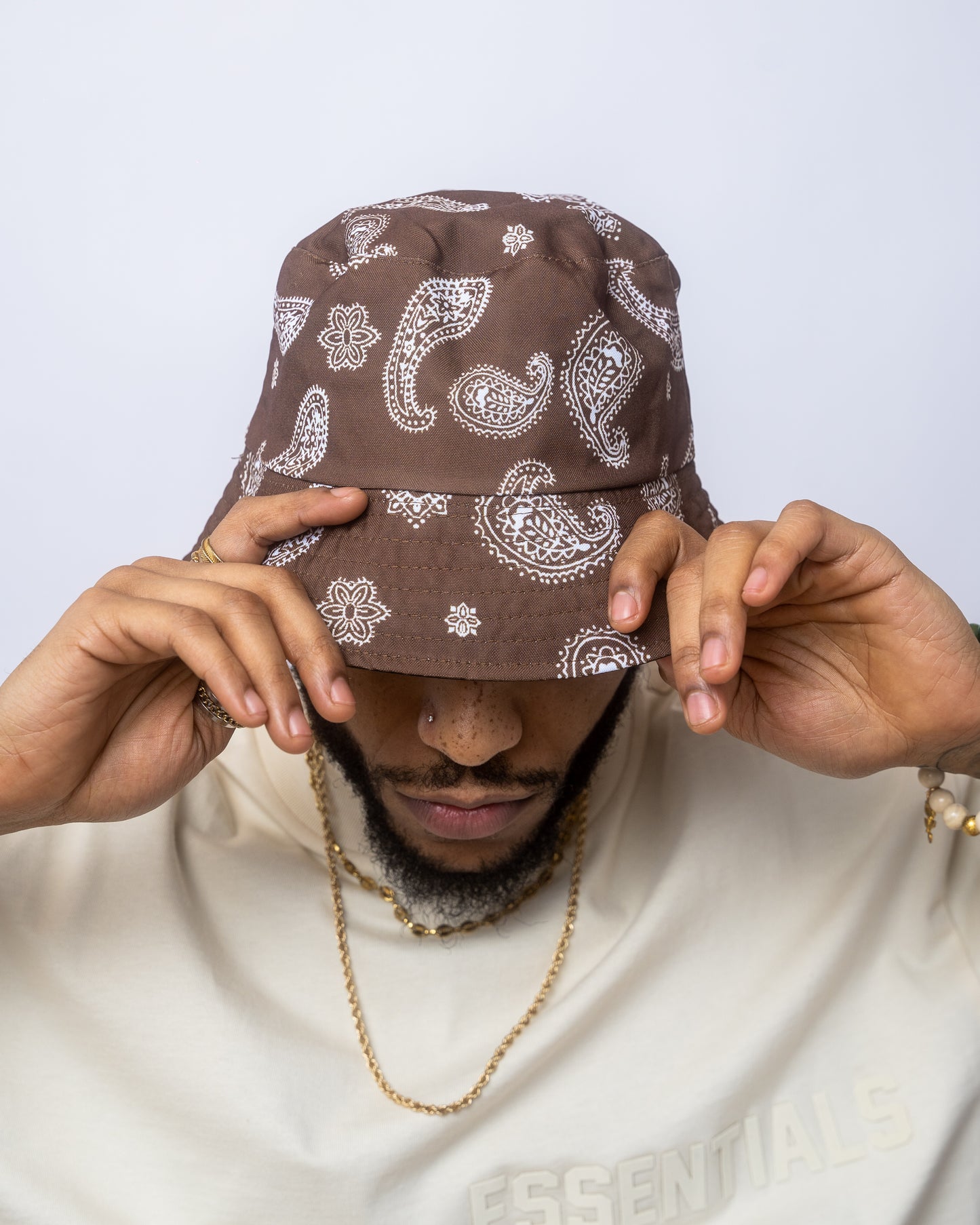 "BROWN PAISLEY" BUCKET HAT